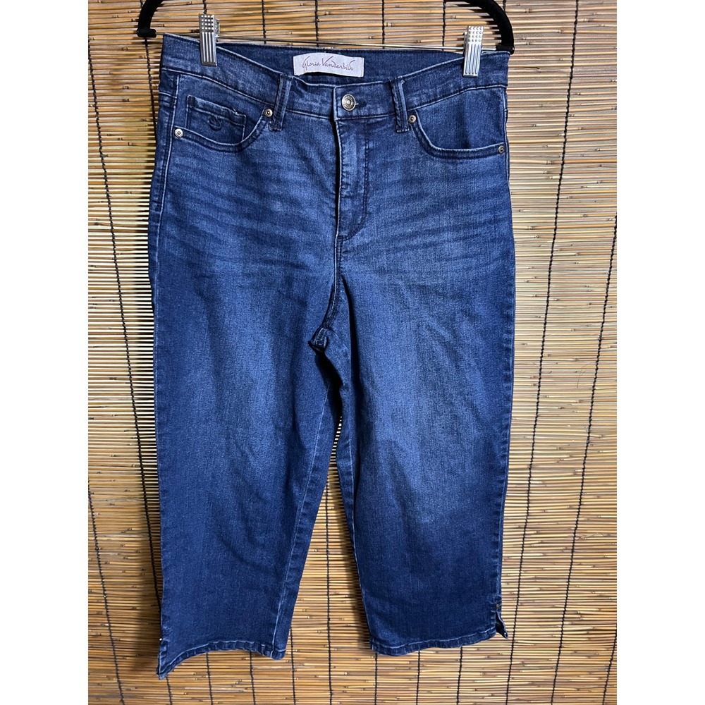 Gloria Vanderbilt Size 8 Capri Jeans Dark Wash Stretch Denim